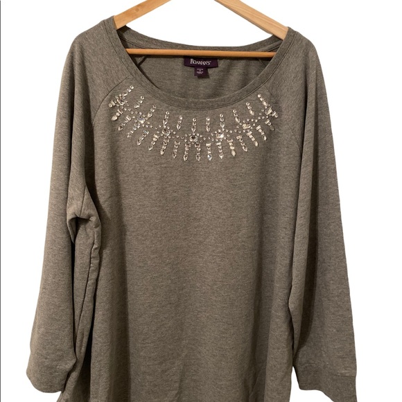 Roaman's Tops - Roaman’s embellished sweatshirt